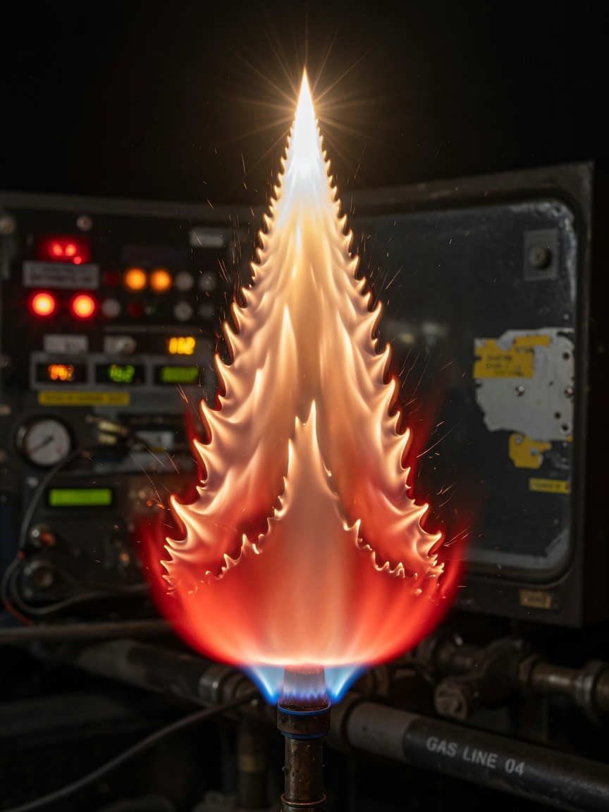 High-magnification observation of burning cone morphology — every tremor reflects the silent contest between fill density and moisture